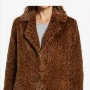 Nordstrom Halogen Leopard Fur Coat